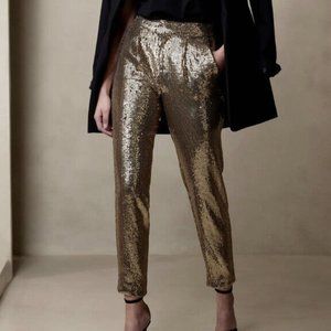 Banana Republic Ulla Sequin Pant Gold Size 2L